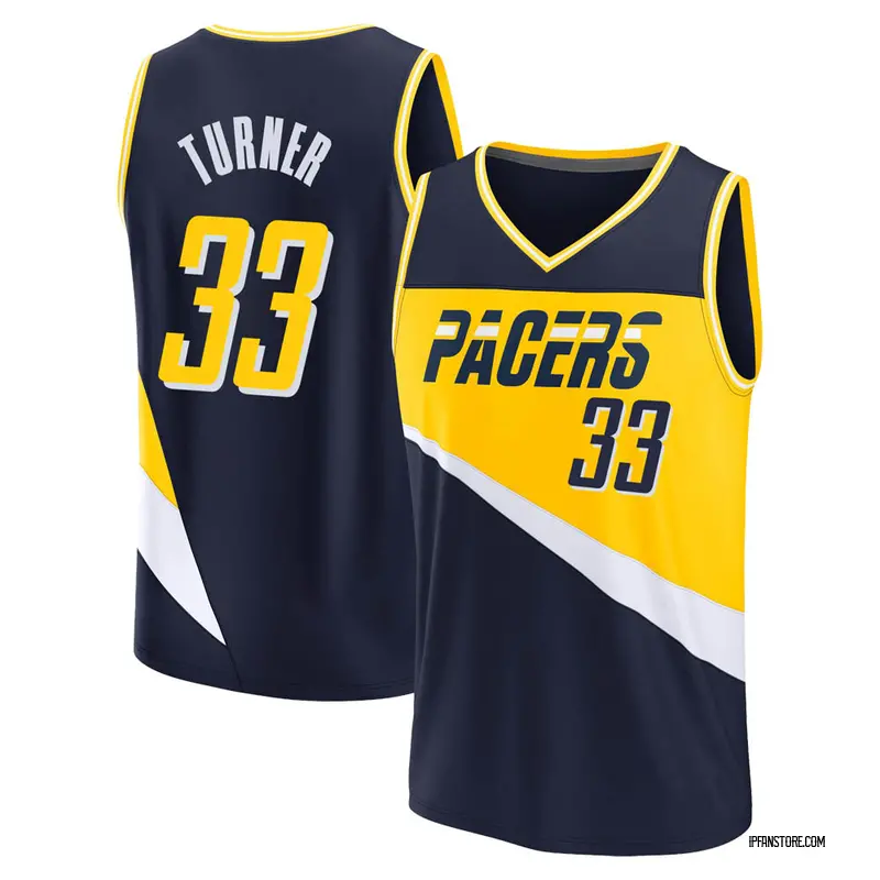 Fast Break Men's Myles Turner Indiana Pacers 2021/22 Replica City Edition Jersey - Navy