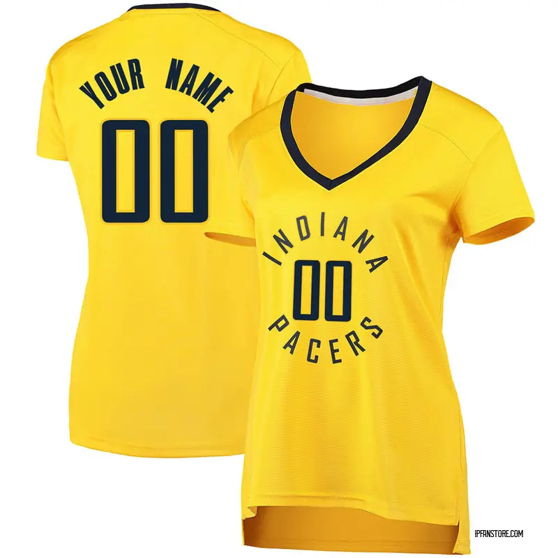 Fast Break Women's Custom Indiana Pacers Jersey - Statement Edition - Gold