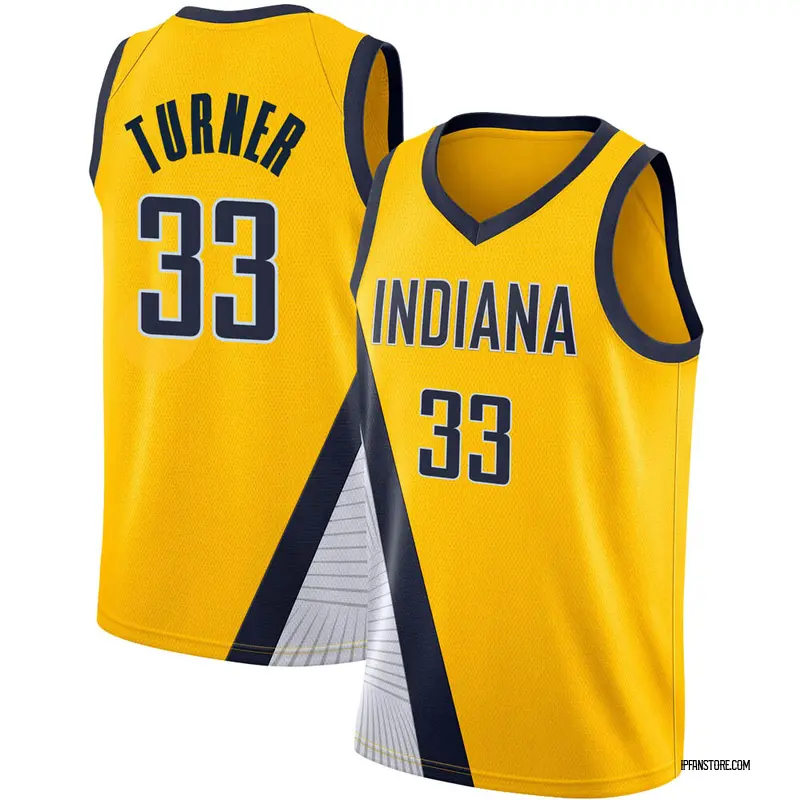 Swingman Youth Myles Turner Indiana Pacers 2019/20 Jersey - Statement Edition - Yellow